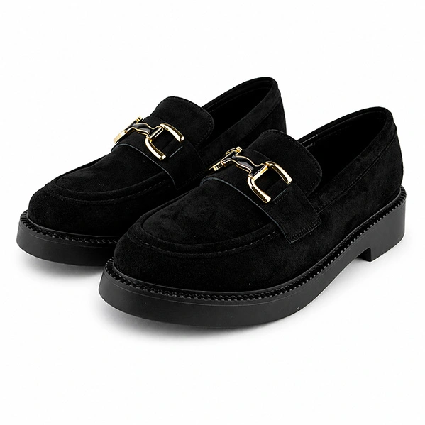 Derbies a platforme pour femme 7516-2 noir  miniature